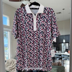 Radmor Golf Taylor Recycled Boetti Print Polo - Men’s Large - Brand New